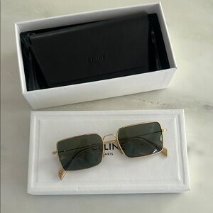 Celine Gold and Black Sunglasses
